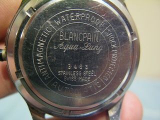 VINTAGE STAINLESS BLANCPAIN AQUA LUNG FIFTY FATHOMS 1000 FEET DIVERS WATCH 3463 8