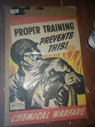 1944 Air Poster Series May 1944 Authentic Chemical Warfare Rare Ww2