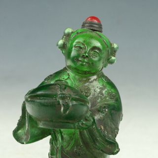 Chinese Exquisite Glaze Hand Carved Character Snuff Bottles GL2044 4