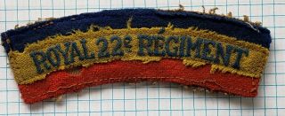Ww2 Canadian.  22e Regiment Vandoos.  Embroidered Shoulder Title.