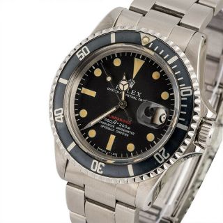 Vintage Rolex Submariner ref.  1680 Red Dial Stainless Steel Watch 1970 2