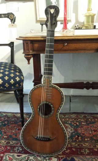 Francois Roudhloff Mirecourt Antique 19th Century Romantic Parlour Guitar C1815