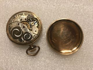 Vintage Elgin Pocket Watch,  12s,  17J Grade 345 10K Gold Fill DUEBER Case 3