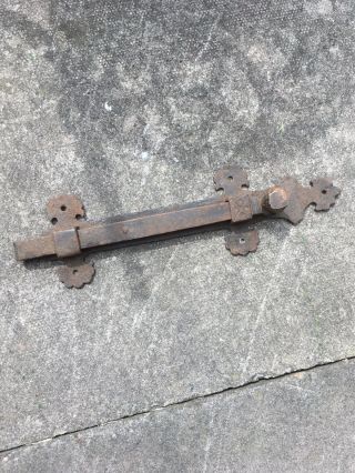 Large Victorian Iron Sliding Door Bolt Lock Gate Georgian Antique Old