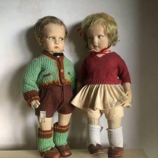 Lenci doll 300 serie school boy and school girl couple to MUSEUM 3