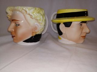 1990 Applause Dick Tracy Breathless Mahoney matching mugs in boxes. 2