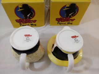 1990 Applause Dick Tracy Breathless Mahoney matching mugs in boxes. 5