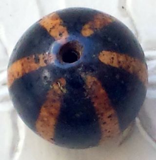 ANCIENT PUMTEK PYU BEAD 6 STRIPE SUN RAY RARE 12.  5 MM 4