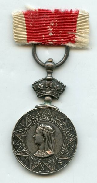British Medal Abyssinia War Medal 1869 To " T.  Crowley Stoker H.  M.  S.  Star " Silver