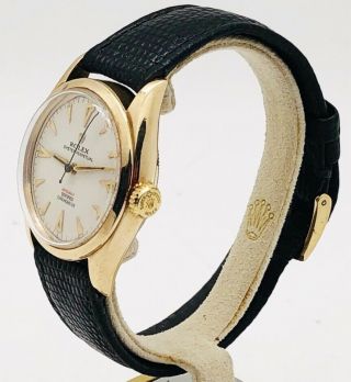 VINTAGE ROLEX 14K GOLD OYSTER PERPETUAL AUTOMATIC WATCH Ref.  6084 C.  ' 51 3