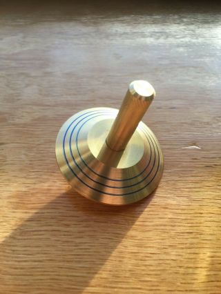Brass Spinning Top With Ceramic Bearing,  Rip Cord And Tapper (over 15 Min Spin)