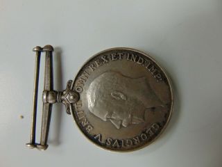 WWI BRITISH WAR SILVER MEDAL GEORGIVS V BRITT.  OMN REX ET IND IMP 1914 1918 capt 2