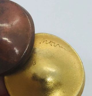 Robert Lee Morris Rare Vintage Brass Sculpted Disc Necklace 1980s 8