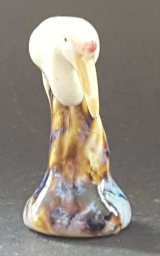 Japanese vintage Victorian oriental antique miniature crane bird figurine B 2