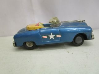 Vintage Tin/litho Blue Friction Car (made In Japan)