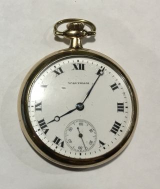 Antique Waltham 16s 15j Pw Ps Gold Filled Open Face Pocket Watch