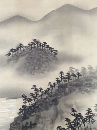 掛軸Japan Japanese Hanging Scroll Landscape View Sansui [B251] 4