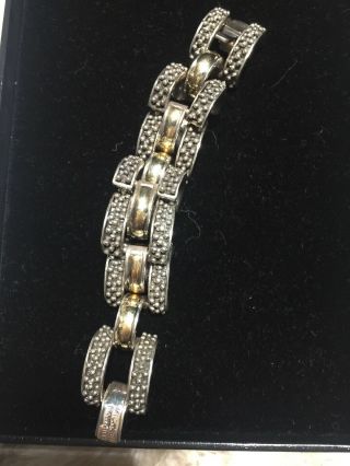 Vintage Michael Dawkins Sterling Silver 18K Gold Articulated Bracelet 6