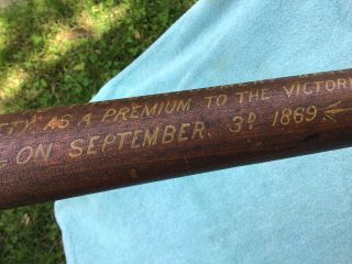 19th C.  Maryland 1869 Trophy Signed Baseball Bat Polychrome Decorated Antique 4
