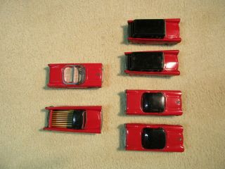 6 Vintage Tin Toy Friction Cars,  1950 