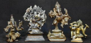 Bronze Statues Of Hindu Lord God Ganesha Temple Ganpati Worship Idol
