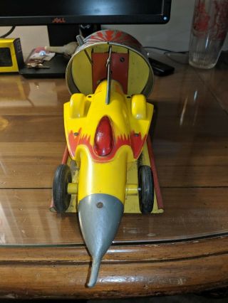 Ideal Toy Corp Turbo Jet Car Windup W/ Siren Sound