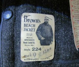 RARE Vintage 1940 ' s BROWNS BEACH JACKET w/ Tags 2