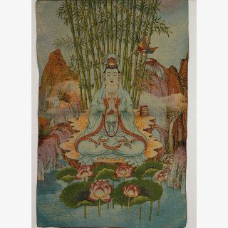 Tibet Collectable Silk Hand Painted Kwan - Yin Portrait Thangka A463