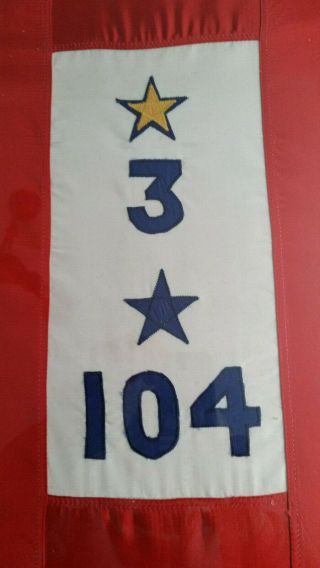 WW I - II Vintage Service Flag 3 Gold Stars 104 Blue Stars 2