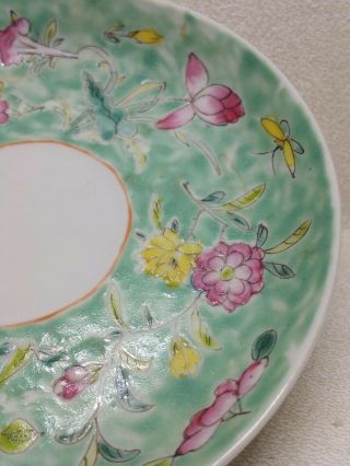 Antique Chinese Enameled Porcelain Dish Plate Floral 4