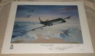 Signed Sketched Print " Storm Over The Desert " Keith Hill - Hawker Siddeley Nimrod