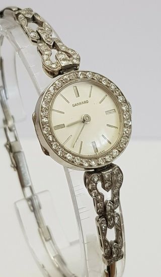 Lovely Antique Art Deco Garrard Solid Platinum & Diamond Ladies Watch C1930 Gwo