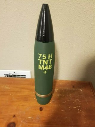 3d Printed - 75mm M48 Howitzer Shell - 75h - Piggy Bank