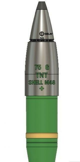 3D Printed - 75mm M48 Howitzer Shell - 75H - Piggy Bank 8