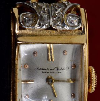 RARE antique Art - Deco 18k Gold&Diamonds IWC,  Schaffhausen ladies wristwatch c1920 11