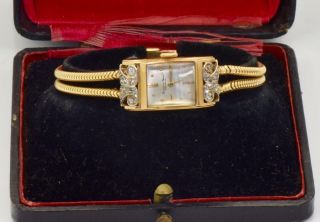 RARE antique Art - Deco 18k Gold&Diamonds IWC,  Schaffhausen ladies wristwatch c1920 3