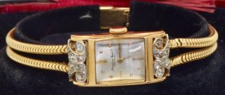 RARE antique Art - Deco 18k Gold&Diamonds IWC,  Schaffhausen ladies wristwatch c1920 5