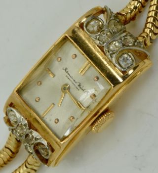 RARE antique Art - Deco 18k Gold&Diamonds IWC,  Schaffhausen ladies wristwatch c1920 7