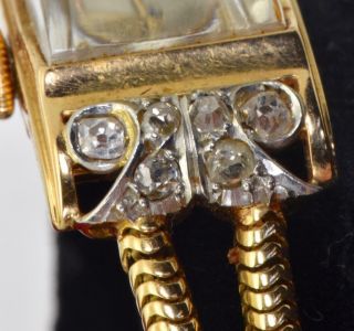 RARE antique Art - Deco 18k Gold&Diamonds IWC,  Schaffhausen ladies wristwatch c1920 9