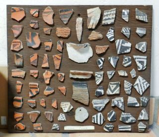 Cedar Creek Anasazi ? Pottery Shard Display Board Ancient Artifact Pre - Columbian