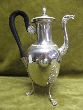 Early 19th C French 950 Sterling Silver Coffee Pot 1819 - 1838 Vieillard Empire St
