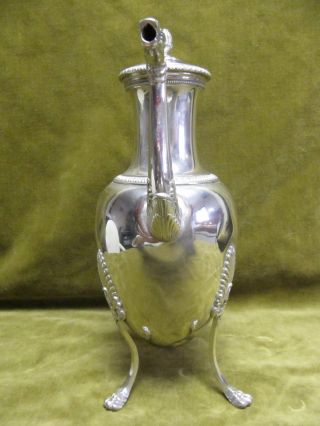 Early 19th c french 950 sterling silver coffee pot 1819 - 1838 Vieillard Empire st 2