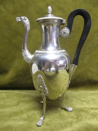 Early 19th c french 950 sterling silver coffee pot 1819 - 1838 Vieillard Empire st 3