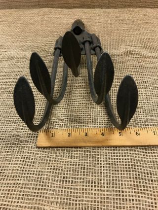 Antique 5 Tine Garden Cultivator / Hat Rack - Primitive Garden Tool 7