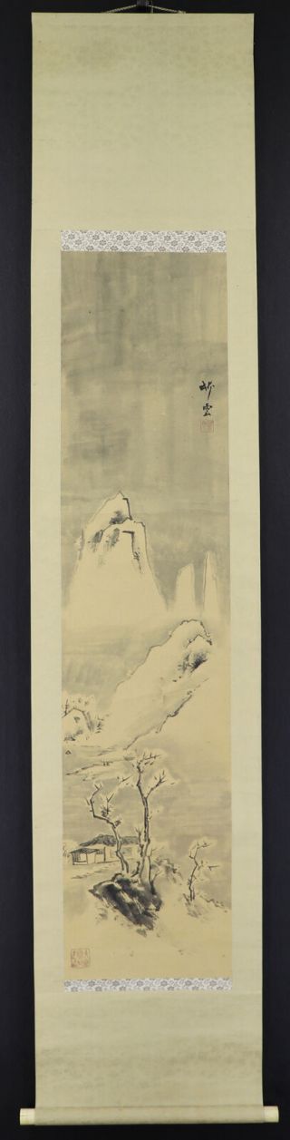 JAPANESE HANGING SCROLL ART Painting Sansui Landscape Asian antique E7654 2