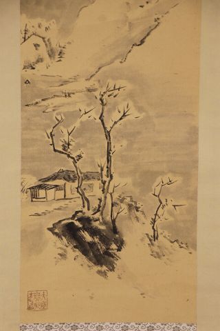 JAPANESE HANGING SCROLL ART Painting Sansui Landscape Asian antique E7654 5