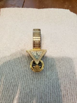 Waltham Rare Vintage Masonic Triangular Wrist Watch GF 17 Jewels Very Unique 2