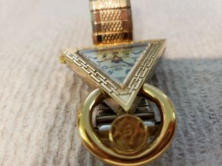 Waltham Rare Vintage Masonic Triangular Wrist Watch GF 17 Jewels Very Unique 4