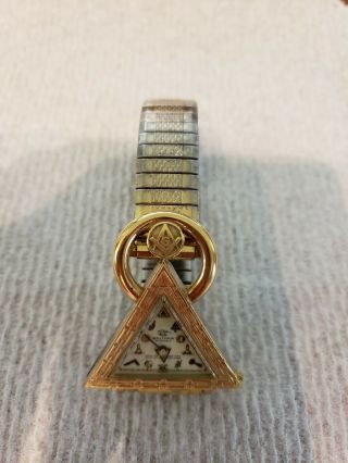 Waltham Rare Vintage Masonic Triangular Wrist Watch GF 17 Jewels Very Unique 5