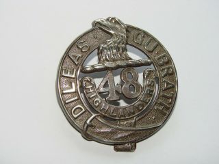 Canada Ww1 Militia Cap Badge The 48th Regiment (highlanders) Silver Plate